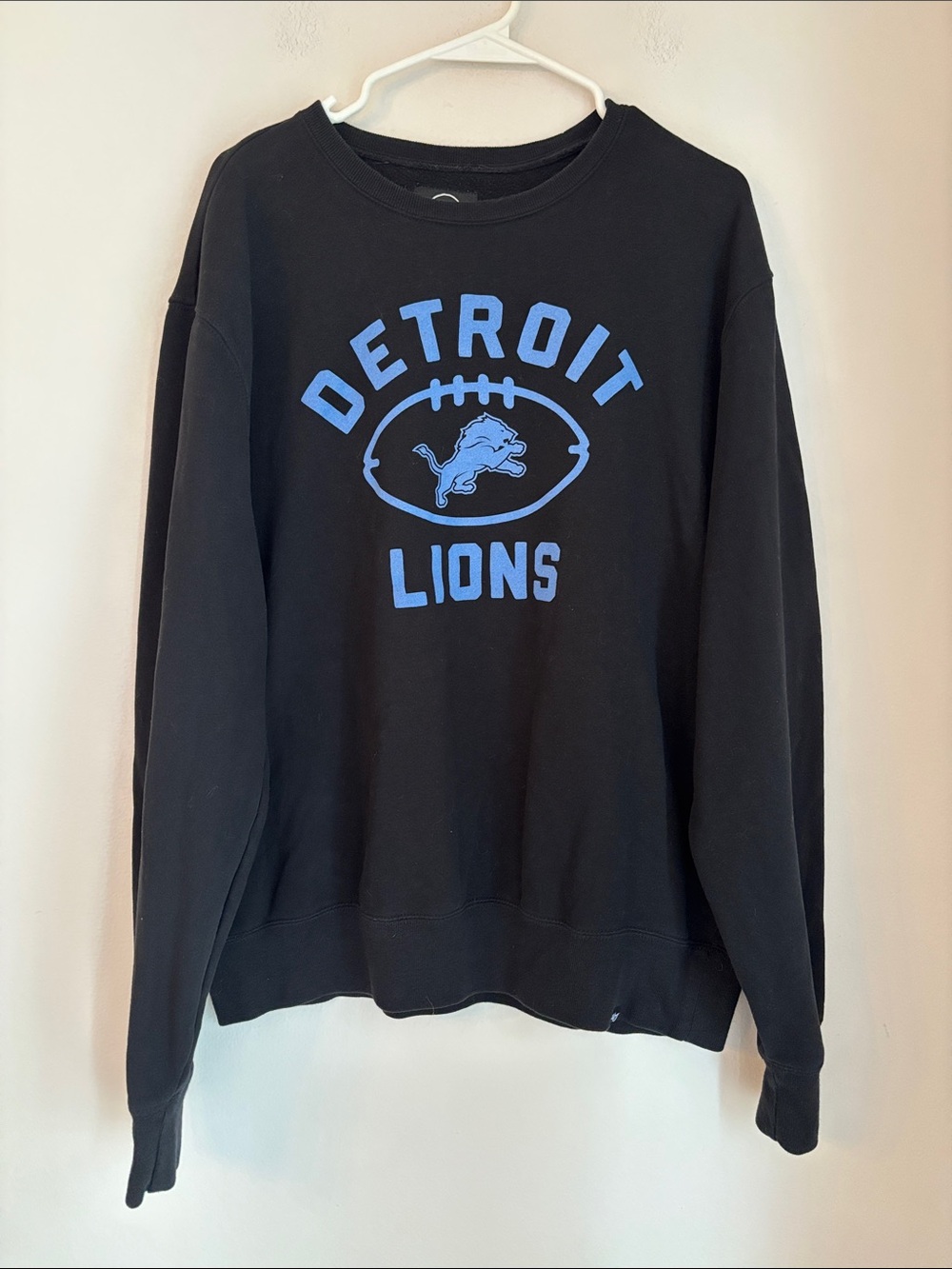 47 Brand Women’s Detroit Lions Black Crewneck Sweatshirt XXL 2XL cozy soft EUC